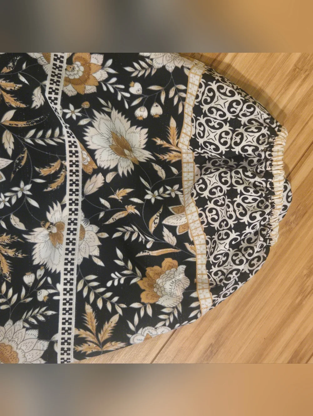 Carly Jean Boho Floral Maxi Dress in Black and Cream - Picture 7 of 15